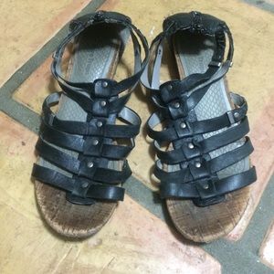 Black ankle gladiator sandals