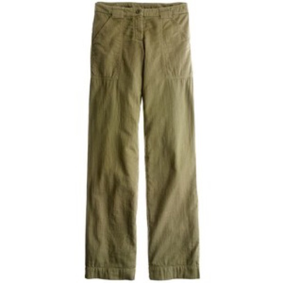JCrew Luxe Utility Pants in army green