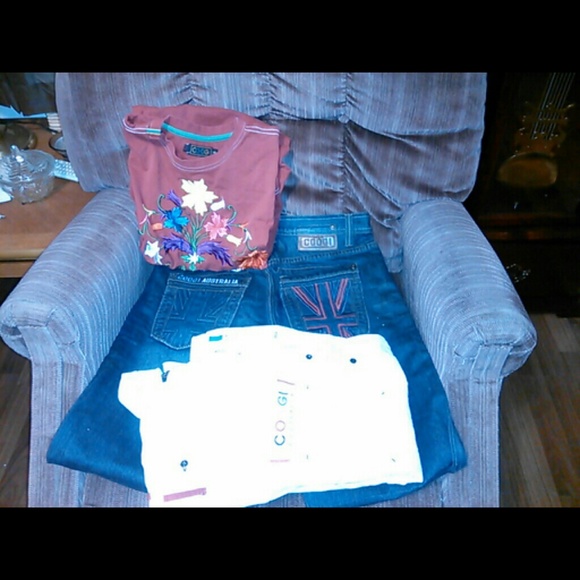 Two Coogi shirts and a pair of Coogi jeans