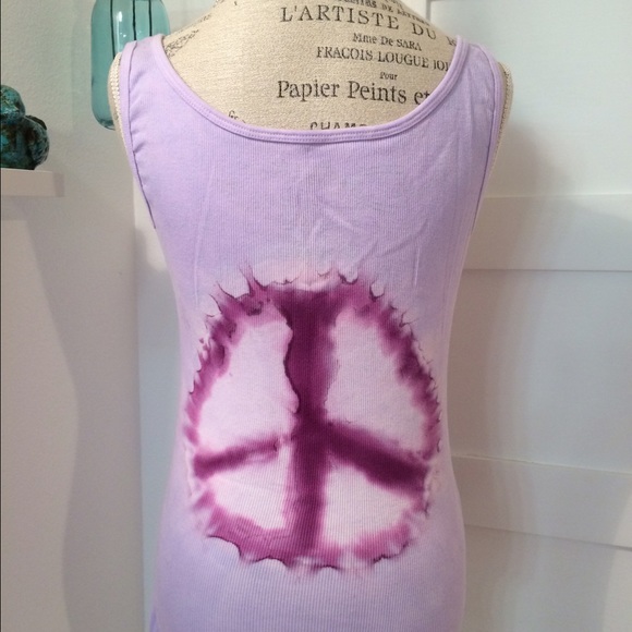 Blinged Ribbed Peace Tank - Picture 2 of 4