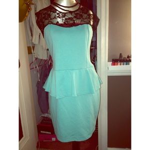 Turquoise Peplum Dress