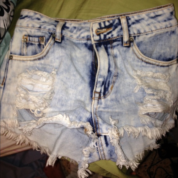 Denim high rise shorts