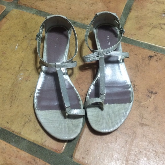 Silver sandals with small wedge