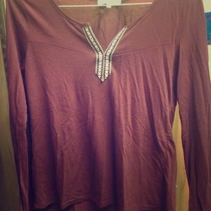 Maroon long sleeved shirt