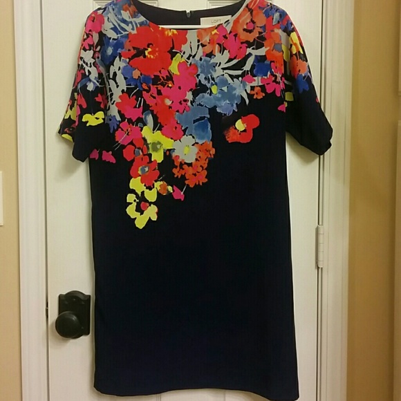 LOFT Navy & Floral Dress