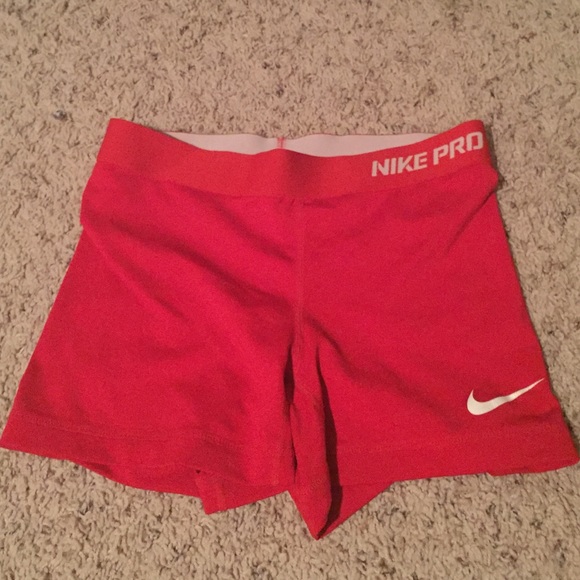 Red Nike Pro Shorts