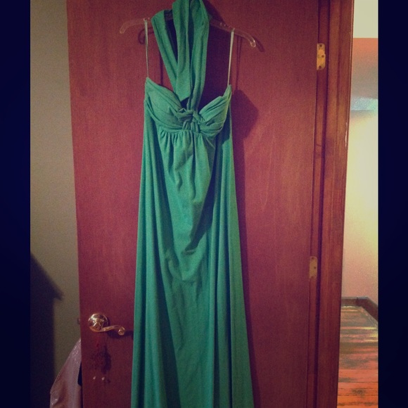 Kelly green maxi dress