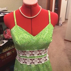 SOLD ON EBAY Lilly Pulitzer green dress 2, lace cu