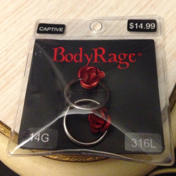 14g rose captive hoops