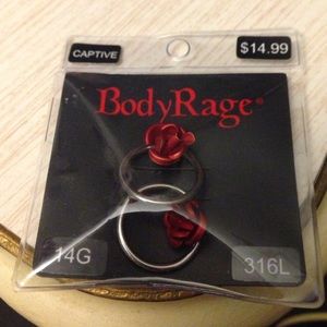 14g rose captive hoops