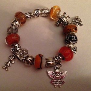 Sterling Silver bracelet Muranno & oxidized beads