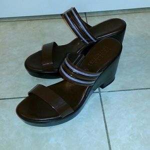 Italian Shoemaker Size 10 Brown Wedge Sandal