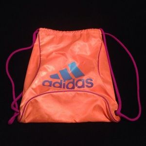Orange and magenta Adidas bag