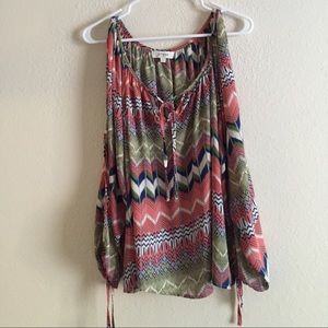 Cold Shoulder Aztec Top