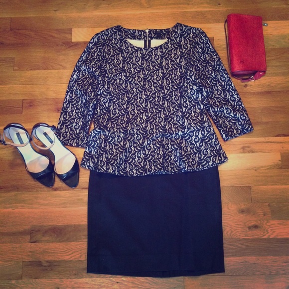 J.Crew lace peplum top