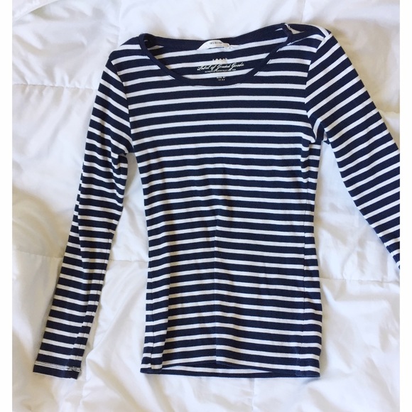 Navy & White Striped Top
