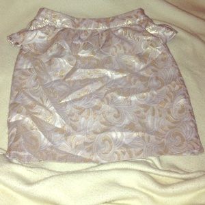 Gold metallic printed skirt