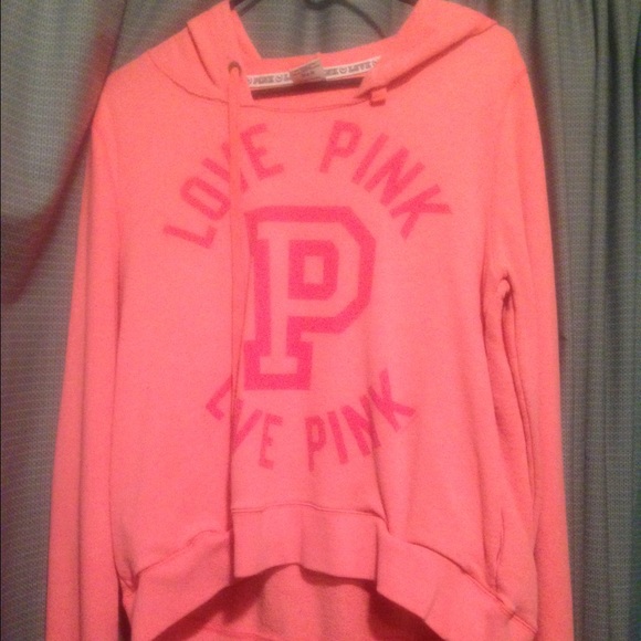 Love pink high low hoodie