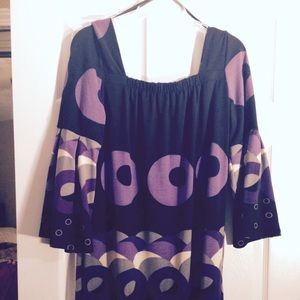 Retro bell sleeve dress