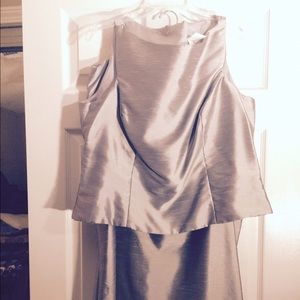 Glamorous Silver evening gown set