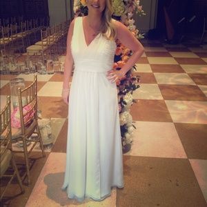 Monique Lhuillier Bridesmaid Chiffon Ivory Dress