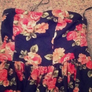 Strapless Forever21 floral dress