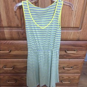 Neon Yellow and Grey Casual Beach Dress