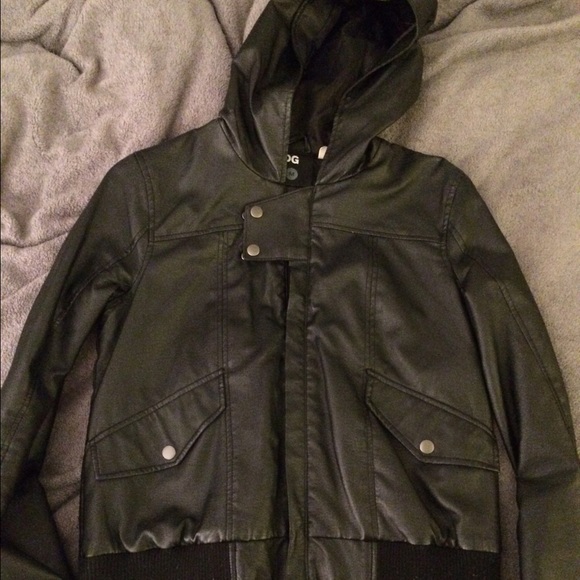 BDG pleather hooded jacket
