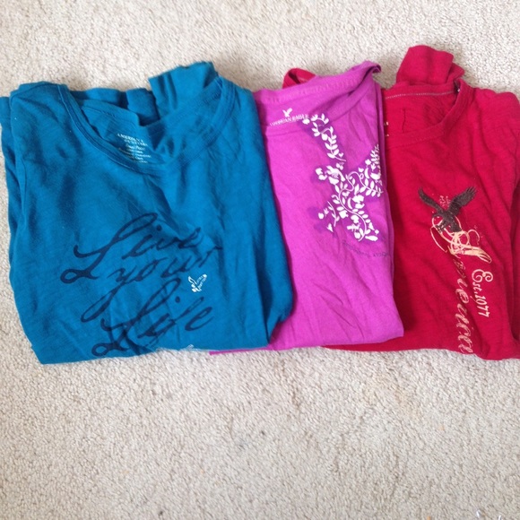 Three American eagle shirts