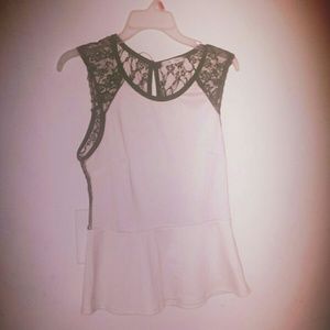 Black and white peplum shirt