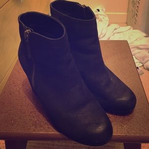 black zip up booties