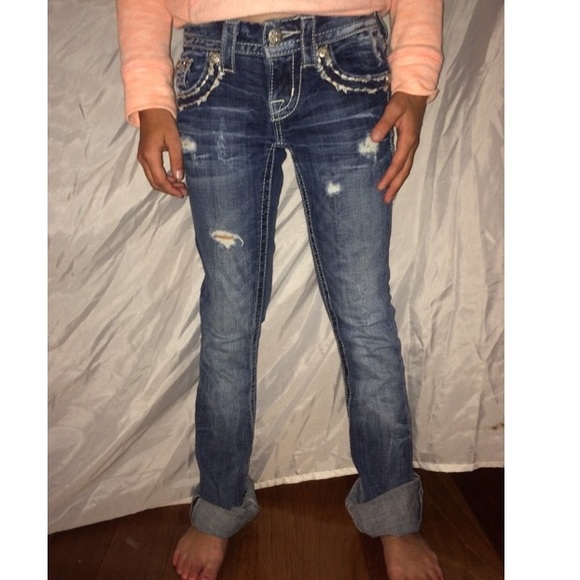 miss me, bootcut, dark wash, short length