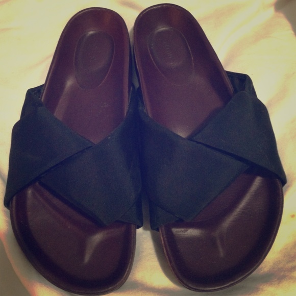 Celine Slides, black size 38 US 8