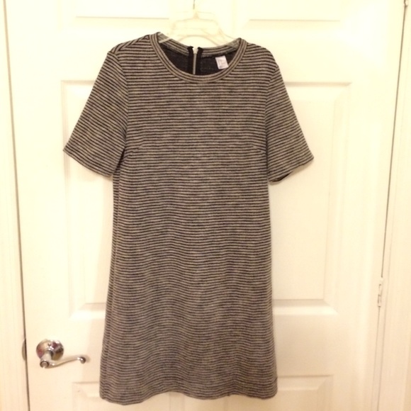 H&M Black And Gray Striped Dress