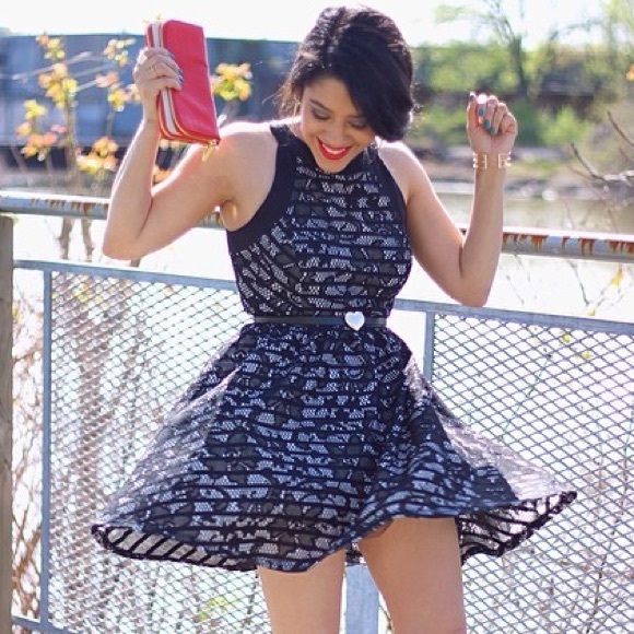 Floral & Lace Skater Dress - Picture 2 of 4