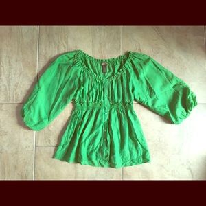 Anthropologie Green Summer Blouse