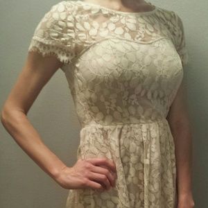 Lauren Conrad Ivory Lace Leaf Dress