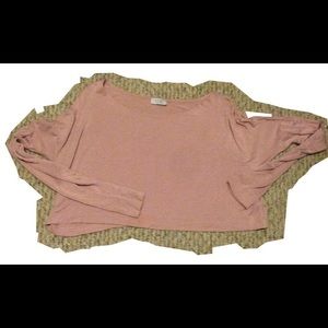 Long Sleeved Crop Top Pink Tobi