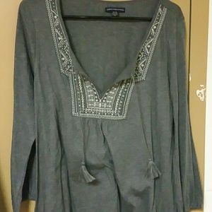 American eagle boho shirt w/ tassels
