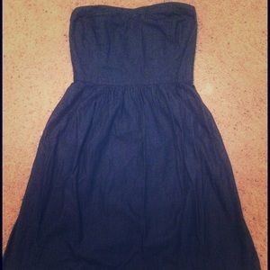 Strapless denim dress