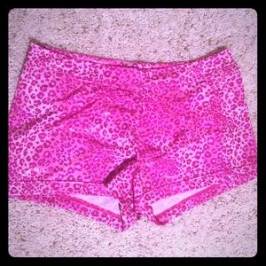 METALLIC WORKOUT PINK CHEETAH CHEER SPANDEX