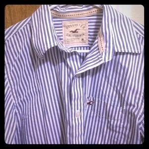 Navy and white stripes dress shirt
