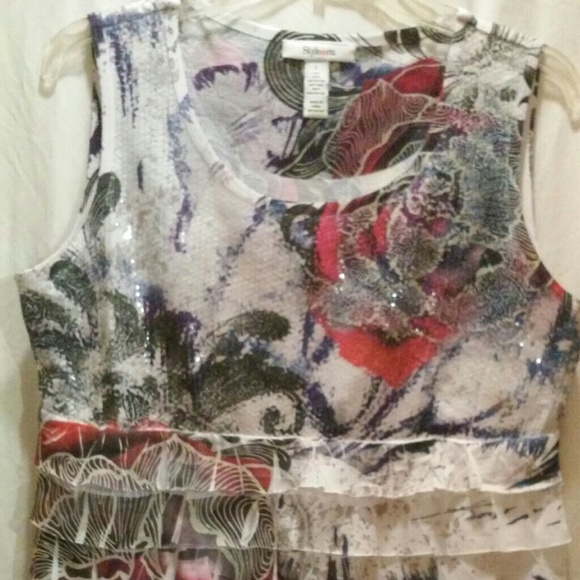 Style & Co sequined ruffled top