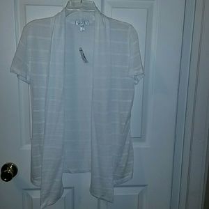 White short sleeve cardigan