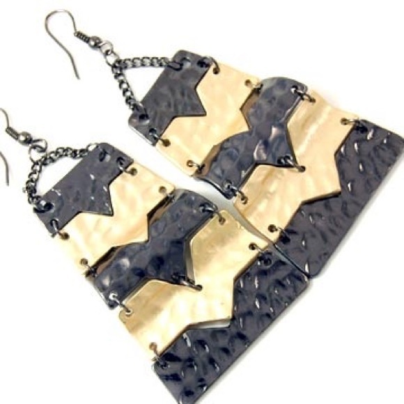 Hammered Linear Ladder Earrings