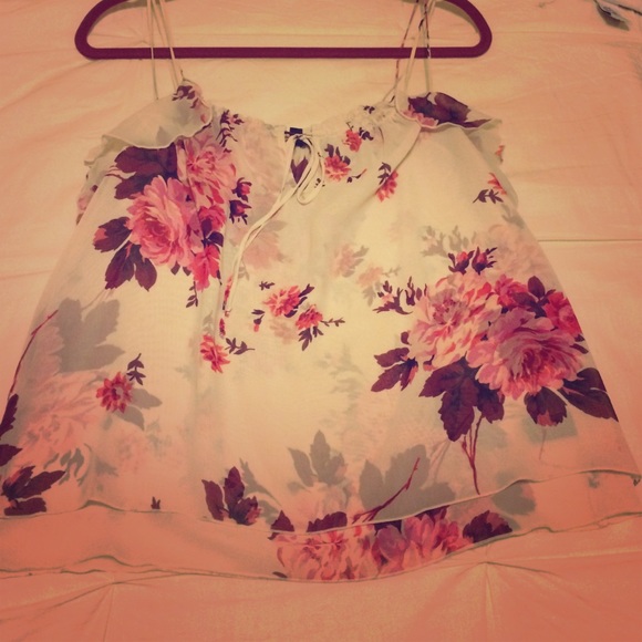 Express floral chiffon tank top