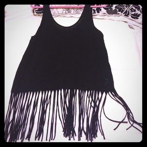 Express cotton fringe bottom tank top