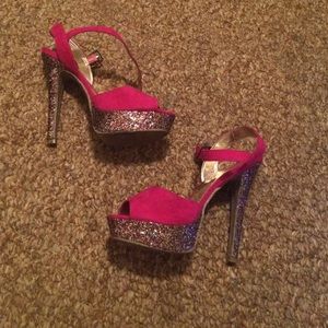 Hot pink & Glitter heels