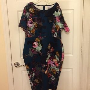 Asos Floral Print Scuba Body-Conscious Dress