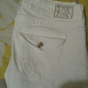 Authentic White True Religion Jeans with Swarovski